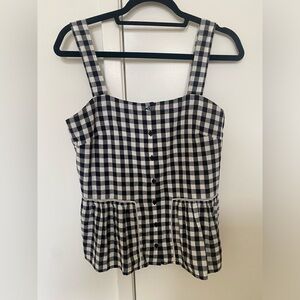 Sezane Black and White Checkered Tank Top